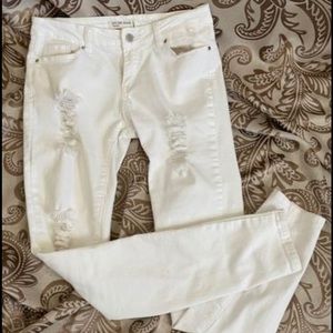 White, ripped jeans